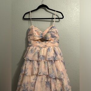 Mac Duggal Leena Floral Chiffon Ballgown